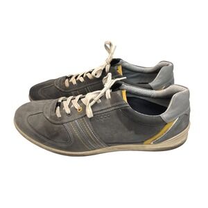 ECCO Mens Sneakers Grey Nubuck Leather Low Top Casual Shoes Size 13 (46)